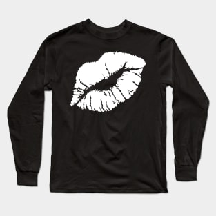 KISSING LIPS-WHITE Long Sleeve T-Shirt